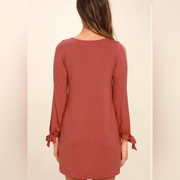 Lulus Glory of Love Rusty Rose Shift Dress Size Medium - Picture 4 of 9